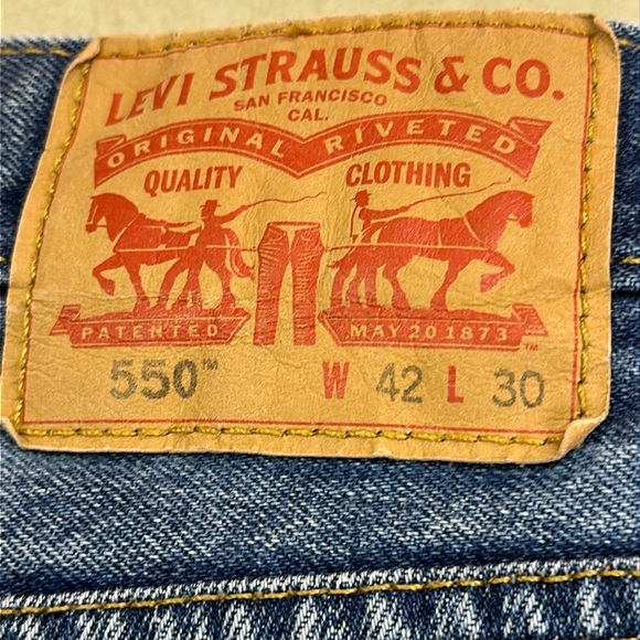 Levi’s 550 Five Pocket Straight Leg Jeans 42/30 - Picture 3 of 6